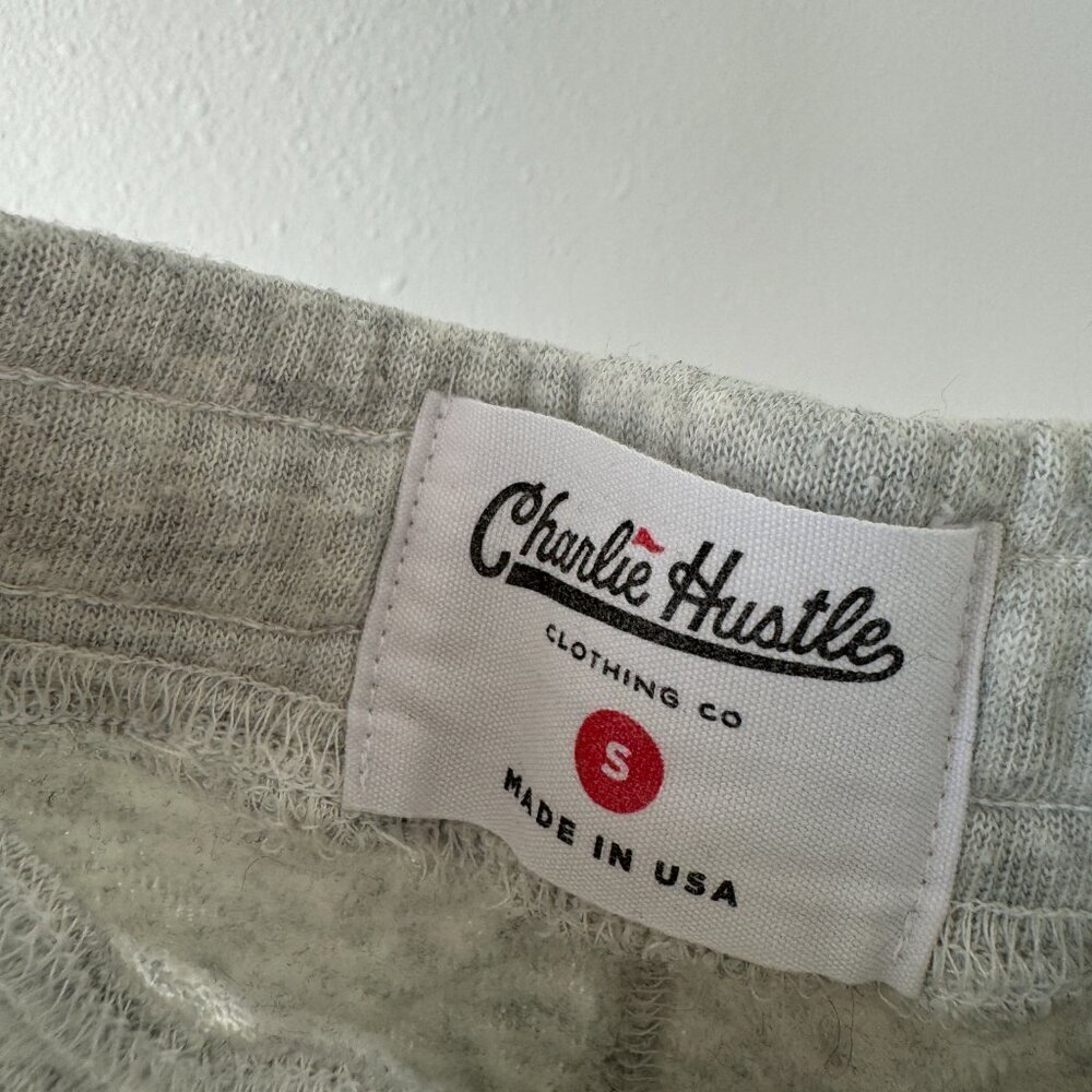 Charlie Hustle Vintage Grey Terry Cloth Dolphin Shorts - Picture 2 of 3